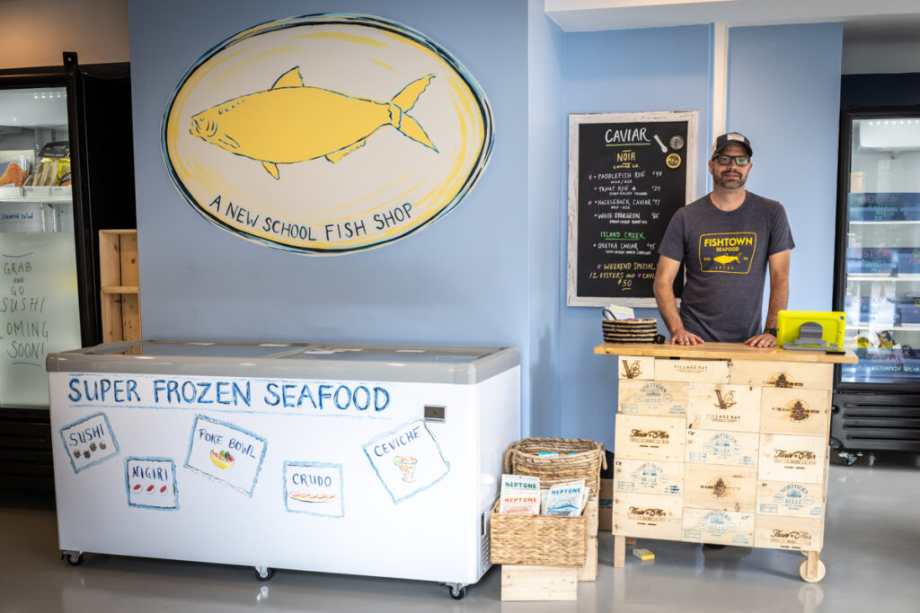07 10 2024 k paynter fishtown seafood Bryan Szeliga at his shop