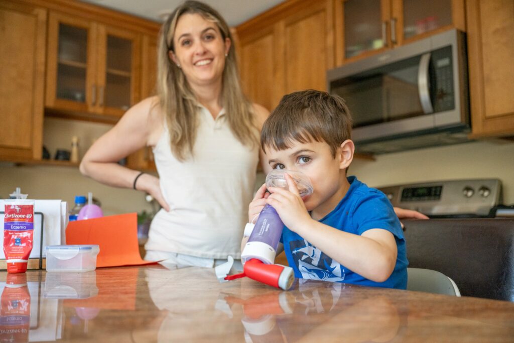 2024-06-28-pennsylvania-inhaler-shortage-asthma-2 Media-resident Jacqueline Vakil and her 4-year-old son, James.