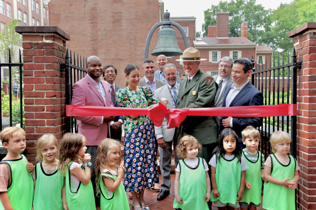 Bicentennial Bell Ribbon cutting