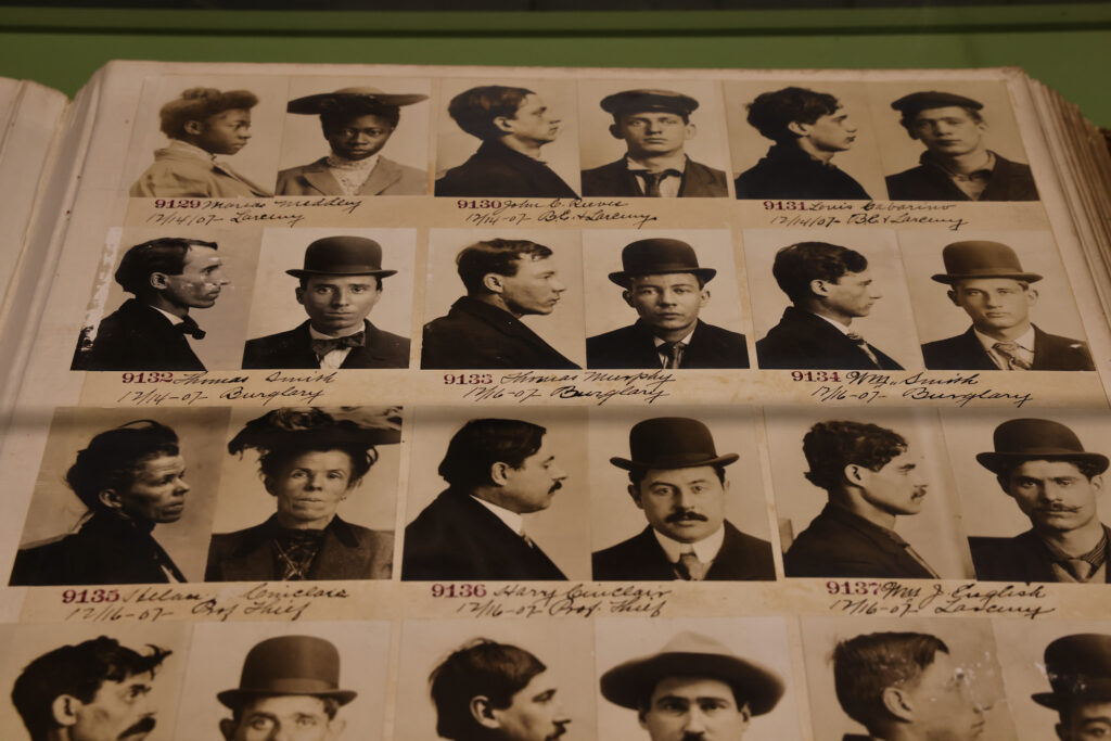 Archival book of mugshots