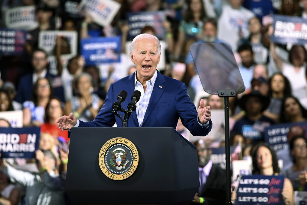 EEUU-DEBATE-BIDEN Joe Biden speaking at a rally