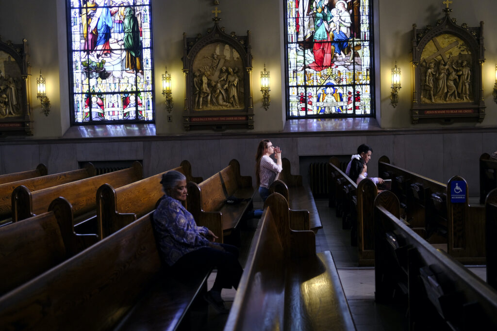 Inside a church