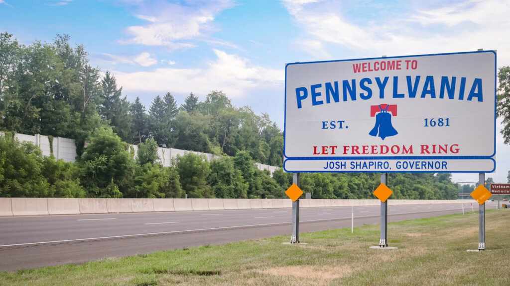 Pennsylvania Welcome Sign