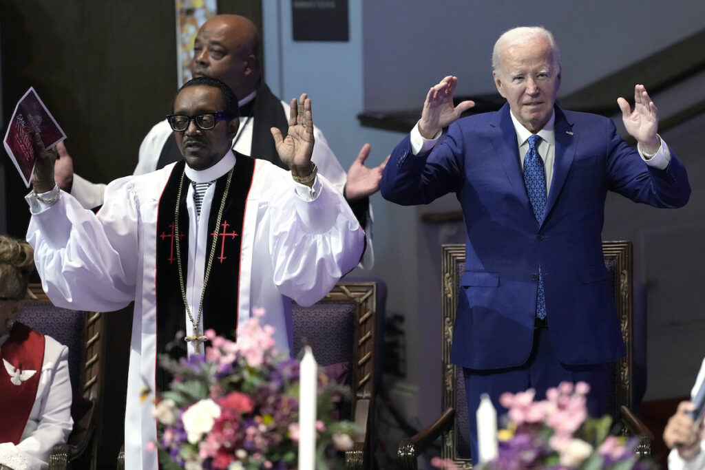 Joe Biden and pastor Dr. J. Louis Felton Joe Biden and pastor Dr. J. Louis Felton