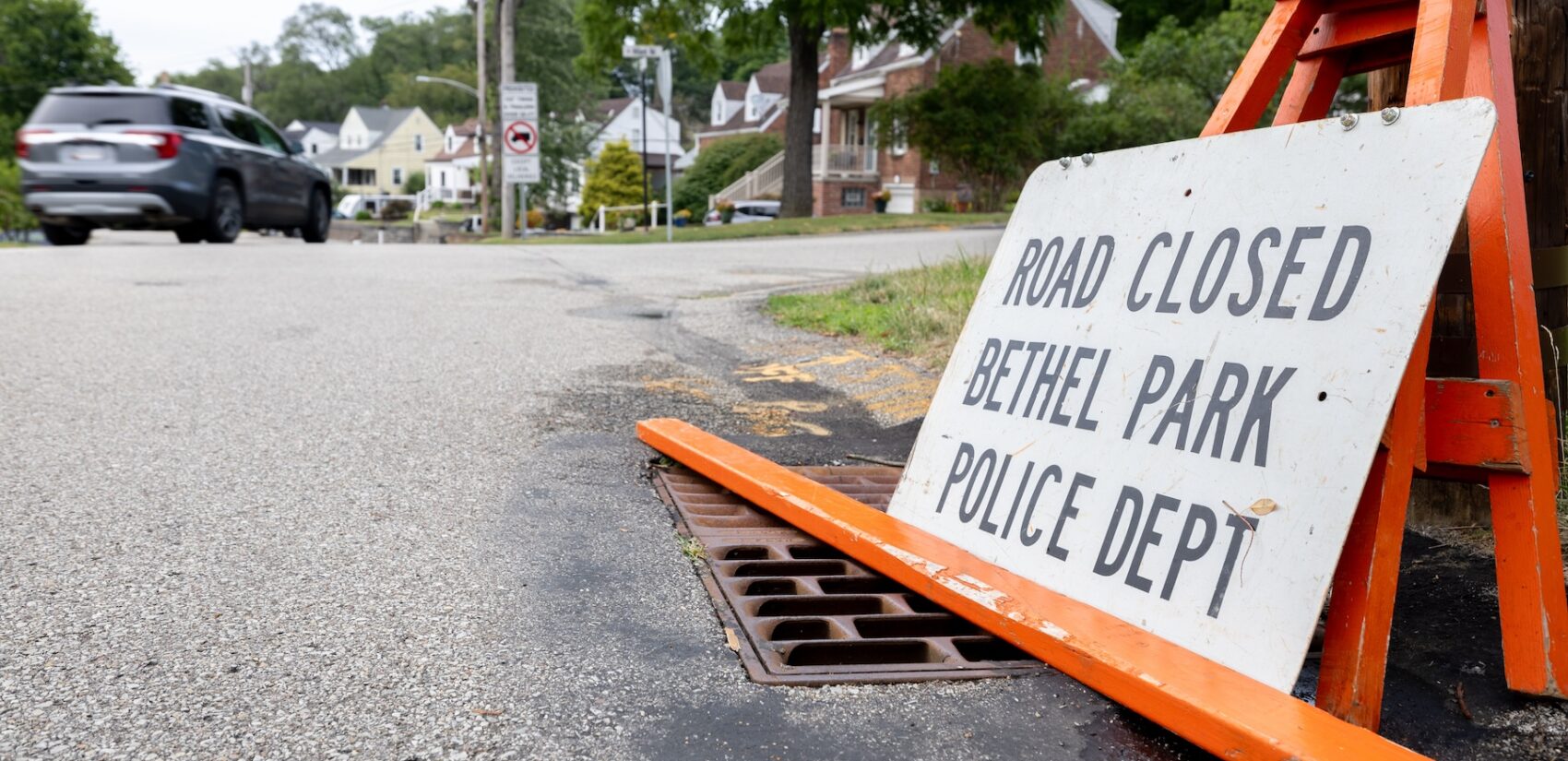 Road closure sign