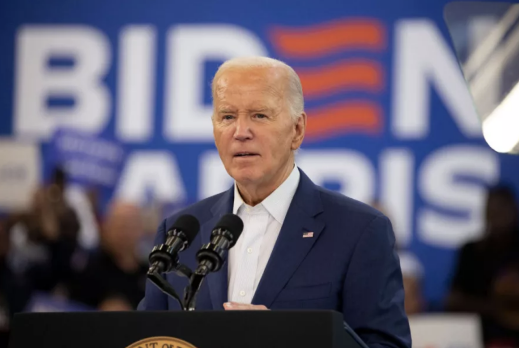 biden-harris-getty President Biden is seen speaking to supporters at a campaign event at Renaissance High School on July 12 in Detroit.