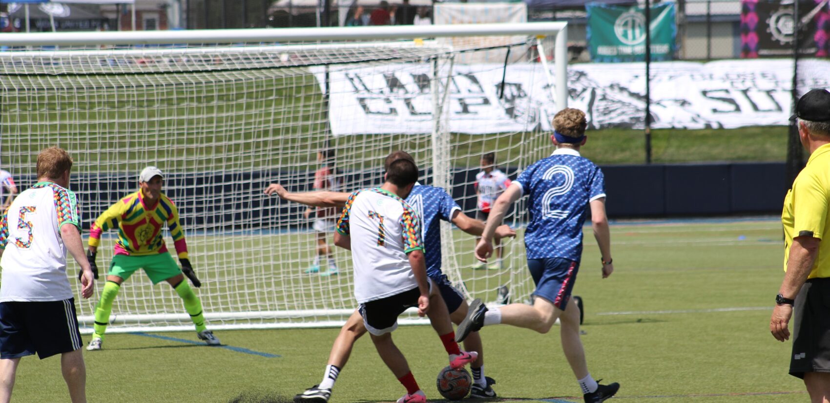 More than 1,000 players across 80 teams competed at the Icarus Cup on July 13, 2024 including matches at the Vidas Athletic Complex. (Cory Sharber/WHYY)