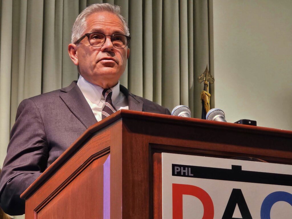 krasner-t-macdonald-2024-07-08 Larry Krasner at a podium