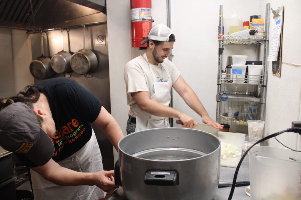 Working in the kitchen