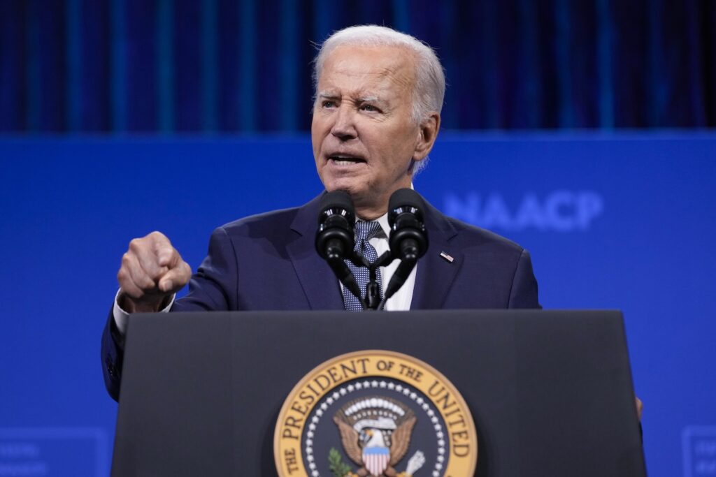 Joe Biden President Joe Biden speaks at the 115th NAACP National Convention in Las Vegas, July 16, 2024.