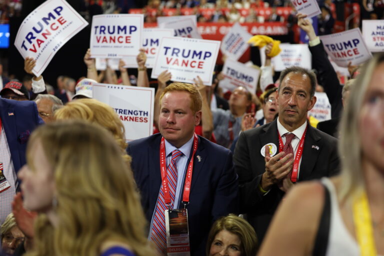 Delegates on the floor at the RNC