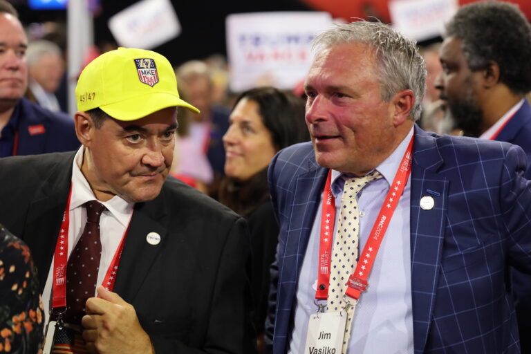Delegates on the floor at the RNC