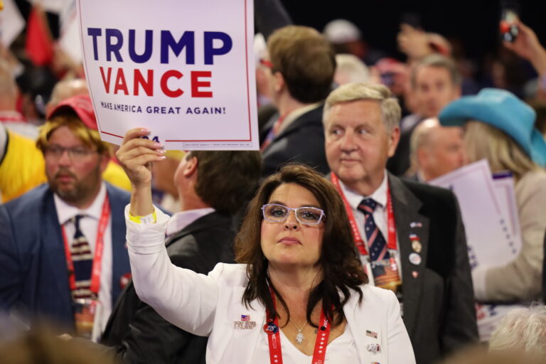 Delegates on the floor at the RNC
