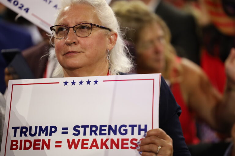 Delegates on the floor at the RNC