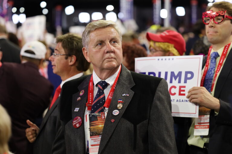 Delegates on the floor at the RNC