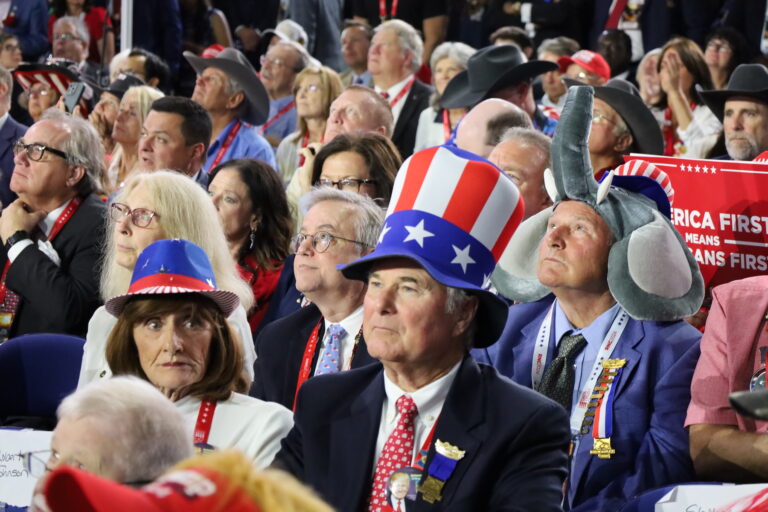 Delegates on the floor at the RNC