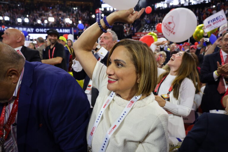 Delegates on the floor at the RNC