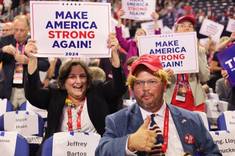Delegates in the crowd at the RNC