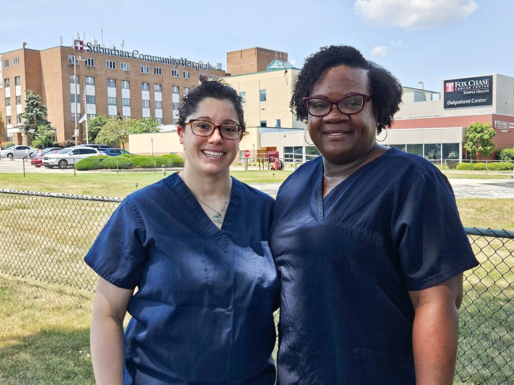 Registered nurses Nicola Yori (left) and Terena Stinson say they worry that the hospital's new "micro" status will lead to fewer health care