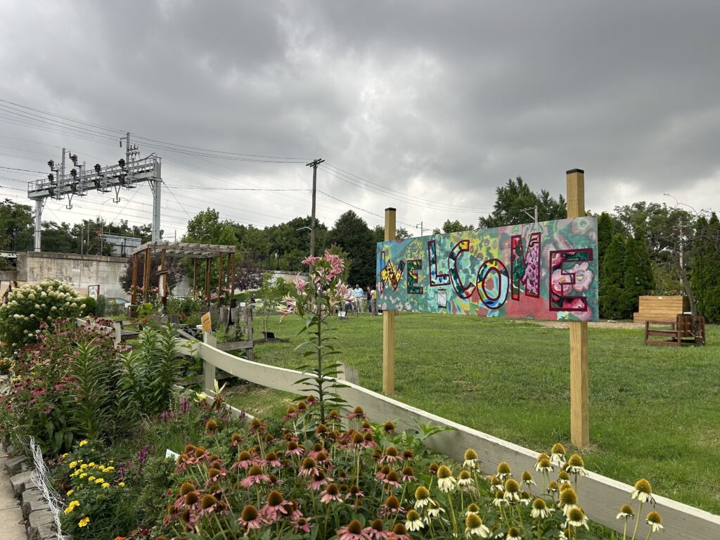 tioga-hope park EPA officials visited Tioga-Hope Park and Garden in North Philadelphia Wednesday to learn about the community's environmental priorities. (Sophia Schmidt/WHYY)