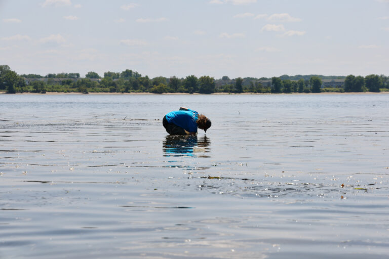 Michelle Mullin reaching into the water