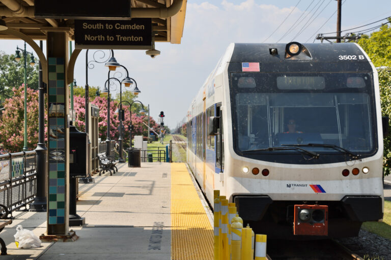 the NJ Transit River Line as seen from the platform