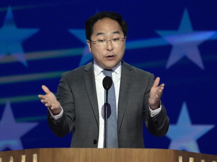 Andy Kim speaking at the DNC