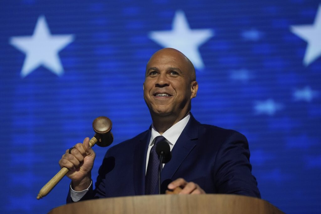 Cory Booker speaking at the DNC