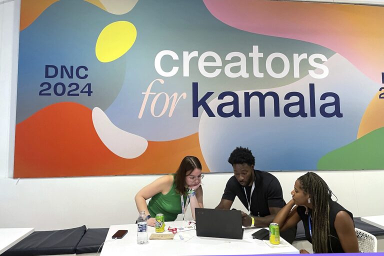 COntent creators at the DNC