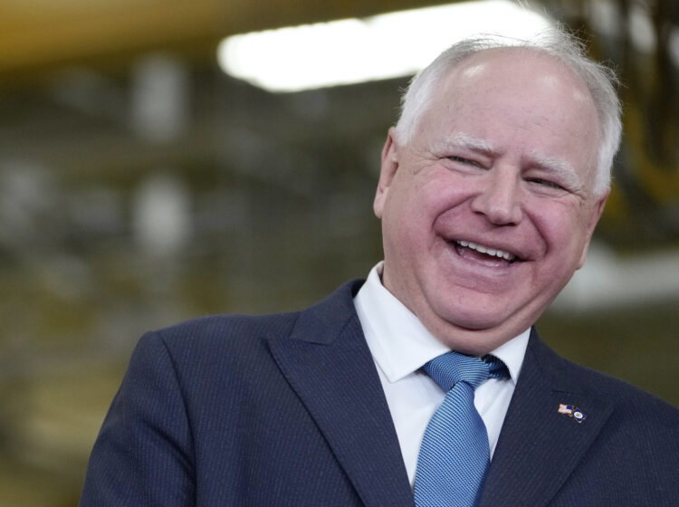 Tim Walz laughing