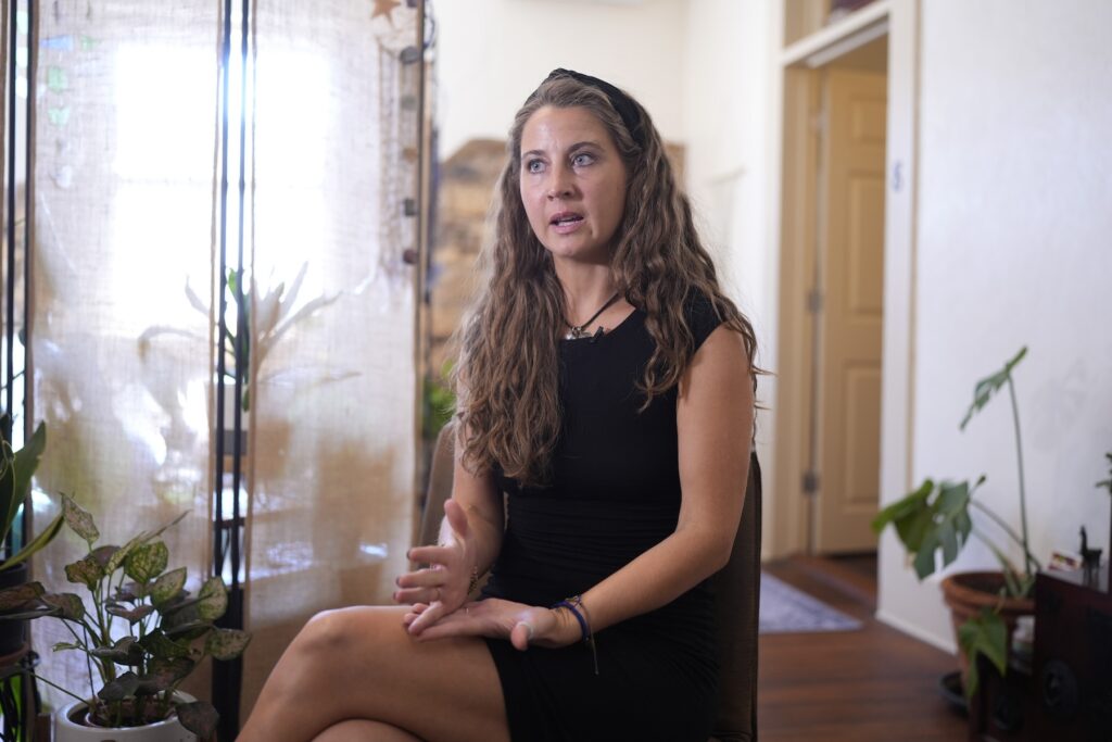 Emergency Rooms Pregnancy Kyleigh Thurman sitting in her home