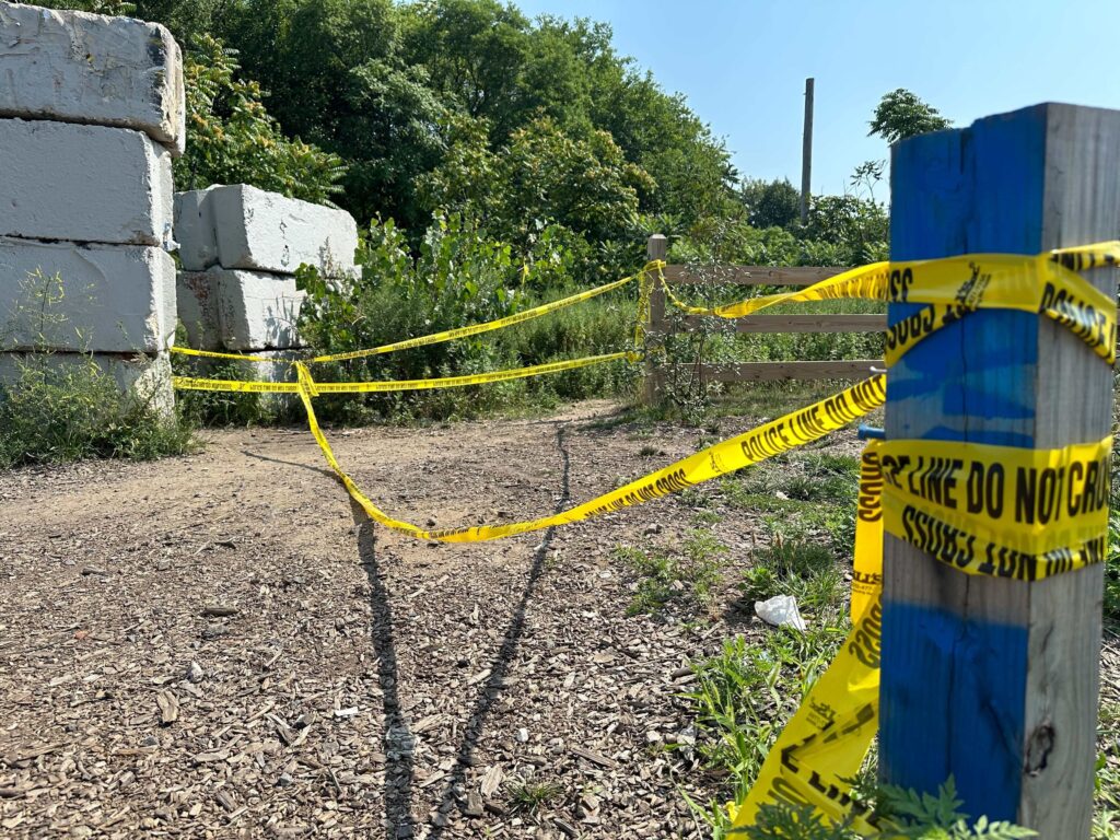 GraffitiPeirFishtownPortRichmondPhiladelphia2 police tape at the pier