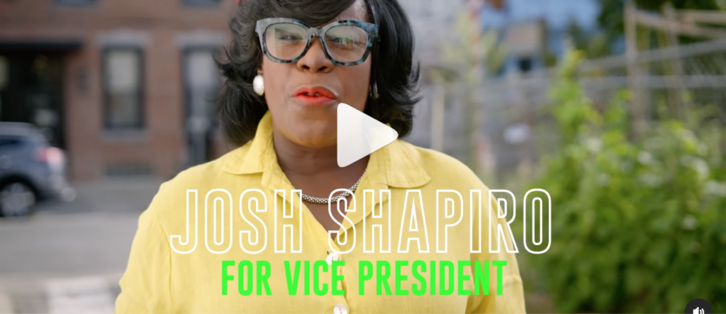 Screenshot 2024-08-02 at 7.58.03 PM Philadelphia Mayor Cherelle Parker stands in a video with the caption
