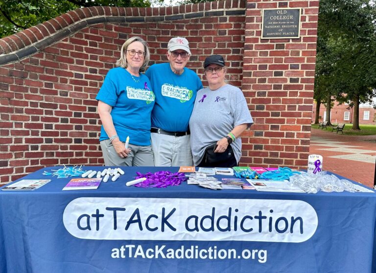 The table set up for aTAck addiction at University of Delaware