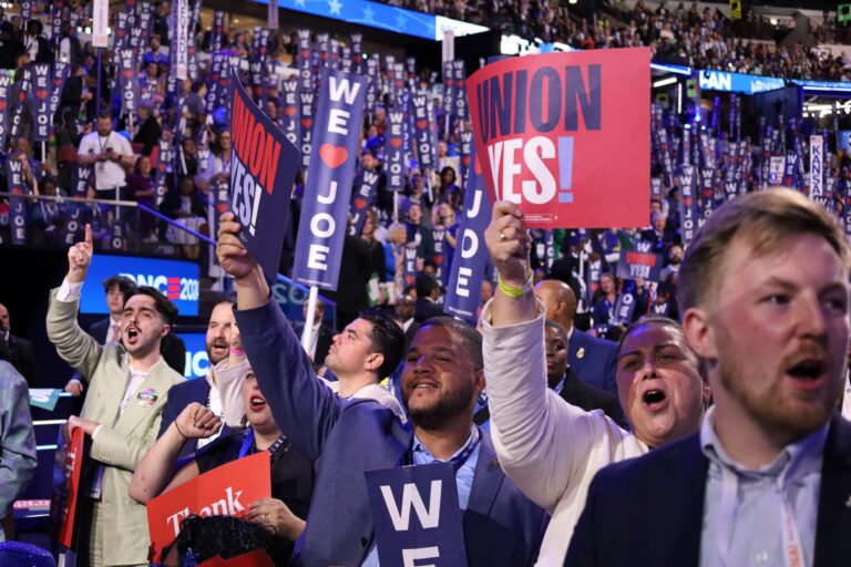 Attendees of the Democratic National Convention's first night (Carmen Russell-Sluchansky/WHYY News)