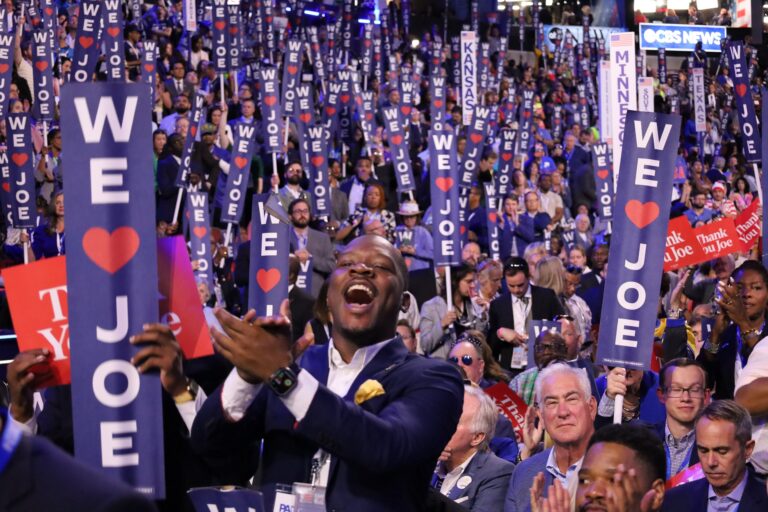 Attendees of the Democratic National Convention's first night (Carmen Russell-Sluchansky/WHYY News)