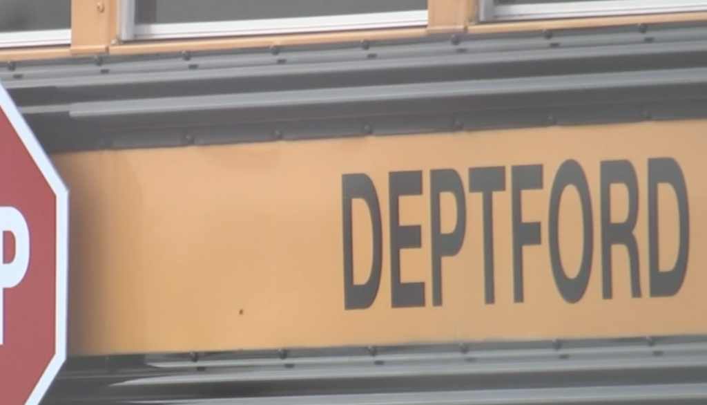 deptford-school-bus a close-up of a Deptford school bus