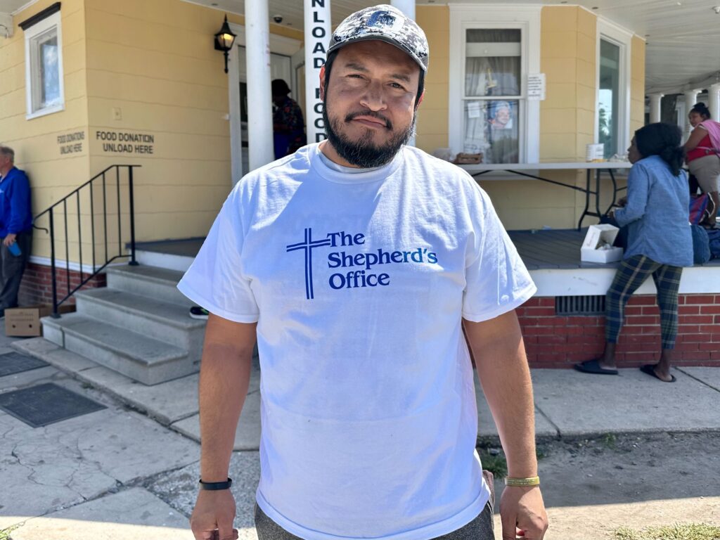 georgetown-delaware-homelessness-tent-city-3 Jose Morales looks into the caamera