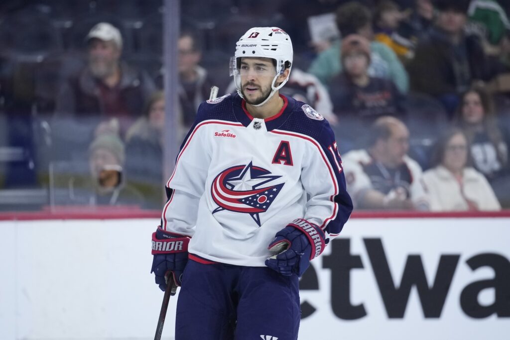 Blue Jackets Flyers Hockey Columbus Blue Jackets' Johnny Gaudreau plays during an NHL hockey game, Thursday, Jan. 4, 2024, in Philadelphia.