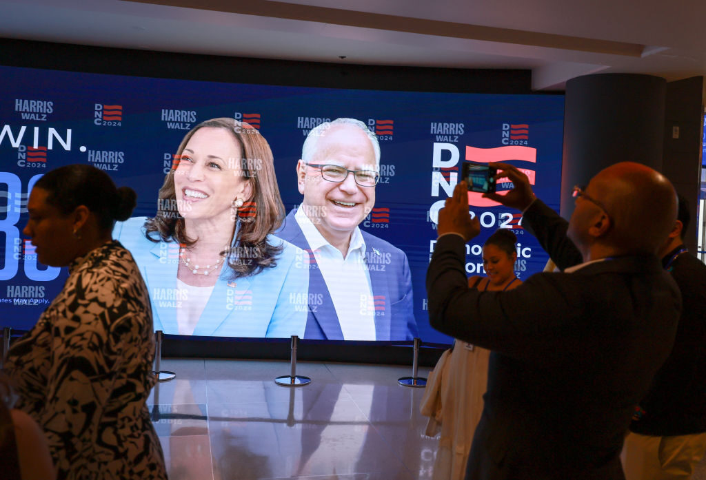 Sign with Kamala Harris and Tim Walz