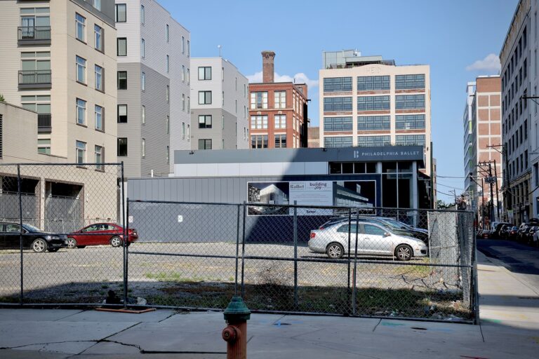 the Philadelphia Ballet building behind a fence