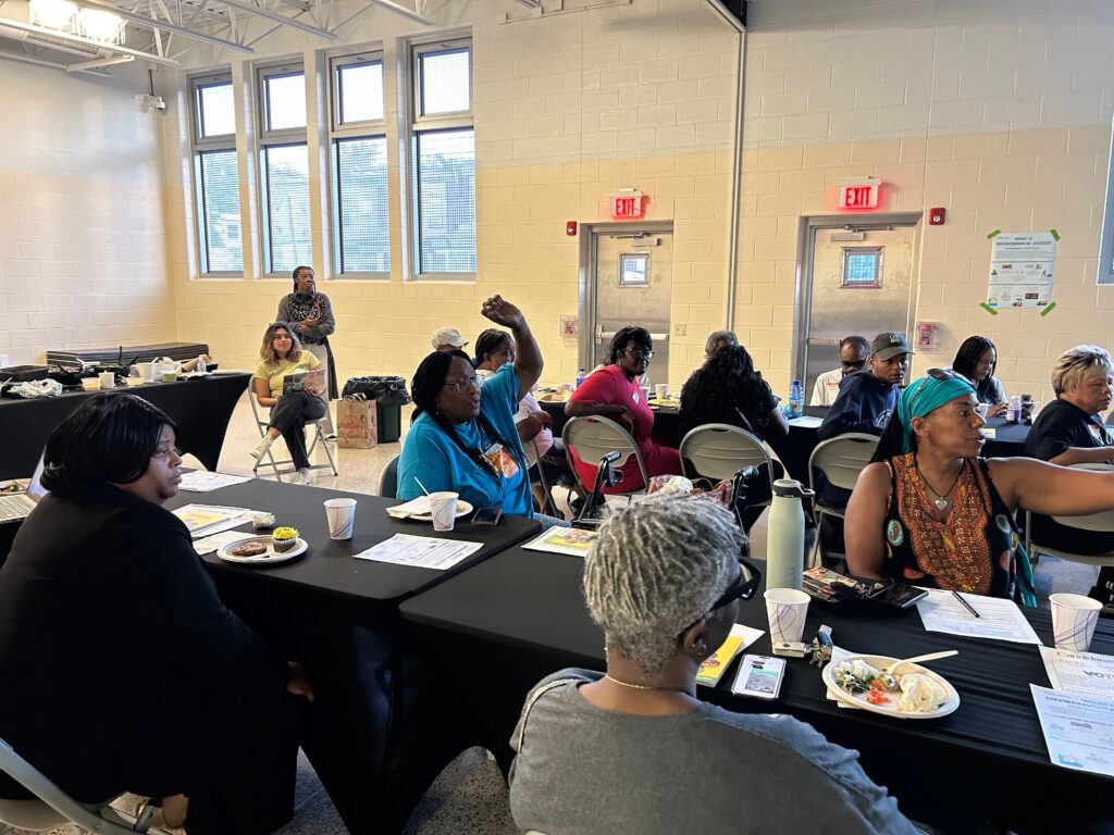 Residents discuss environmental issues during a workshop