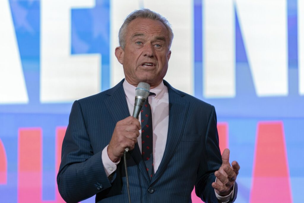 Robert F. Kennedy Jr. Independent presidential candidate Robert F. Kennedy Jr. speaks during the Libertarian National Convention at the Washington Hilton in Washington, May 24, 2024.