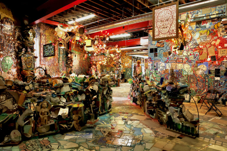 Art is displayed at a new Magic Gardens location in Philadelphia
