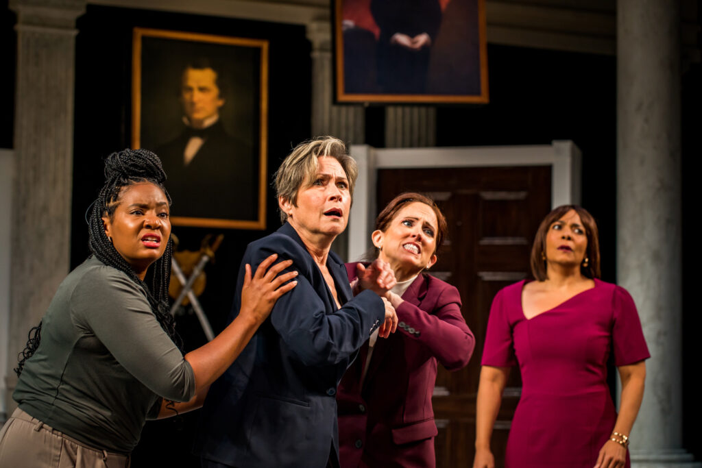 2024 09 10-provided-jessica johnson susan riley stevens karen peakes rachel leslie-philadelphia arden theater-potus the cast acting, showing surprise