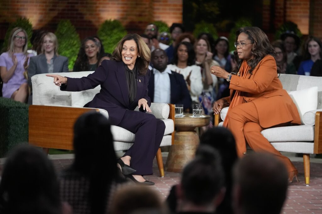 Election 2024 Harris Kamala Harris and Oprah Winfrey
