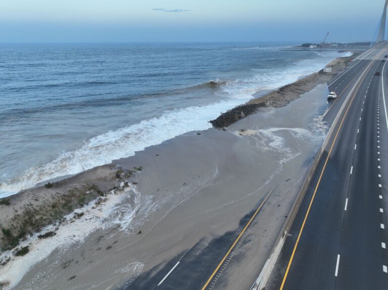 an overhead view of Indian River Inlet