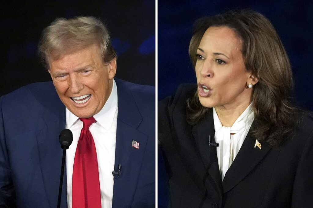 APTOPIX Election 2024 Debate Donald Trump and Kamala Harris at the debate
