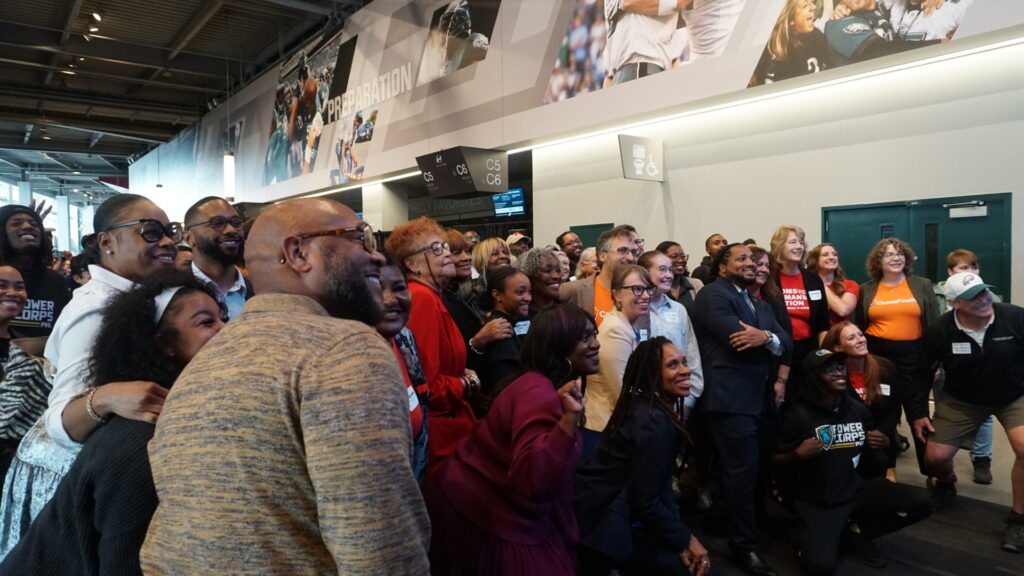 Participants gather for a photo