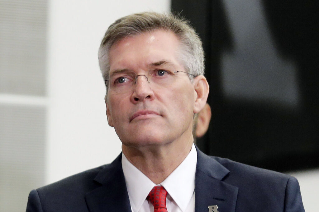 Greg SchianoPat HobbsGreg Brown Rutgers athletic director Pat Hobbs